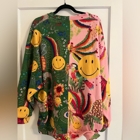 Farm Rio x 🙂 Smiley 🙂 Printed Crew Neck Tunic – Size Large - Picture 2 of 4